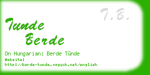 tunde berde business card